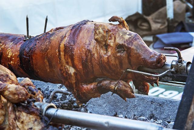 Recette du cochon de lait  la broche